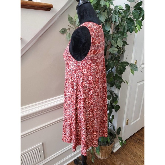 Loft Women's Multicolor Rayon Round Neck Sleeveless Knee Length Dress Size XS - Picture 6 of 11